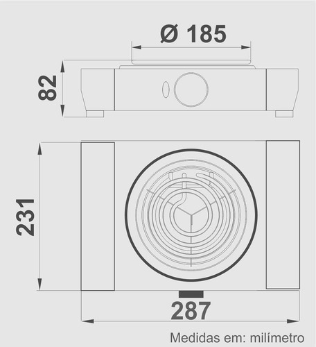Imagem 3 de 3 de Fogão Elétrico Cooktop Portátil Inoxidável Feb1 Cotherm