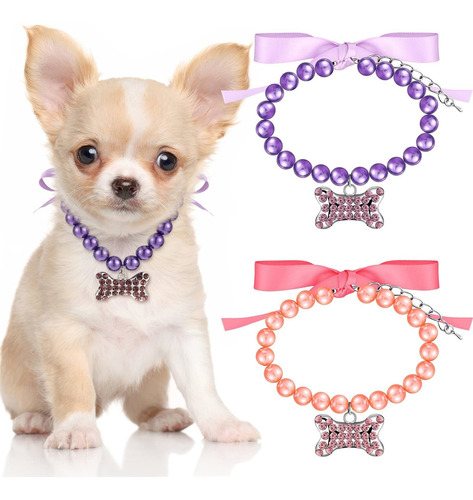 Collar De Perlas Para Perro, Collar Ajustable Con Perla...