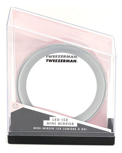 Mini Espejo Con Luz Led Y Aumento De 15x Tweezerman Color Del Marco Blanco