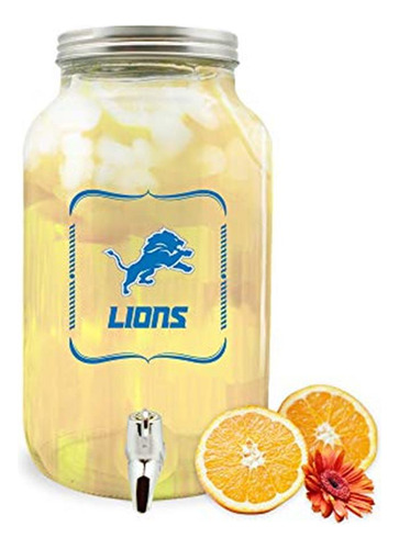 Nfl Detroit Lions Dispensador De Bebidas De Vidrio - Ta