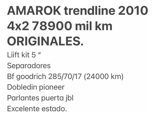 Volkswagen Amarok 2.0 Cd Tdi 163cv 4x2 Trendline 1t2 2010