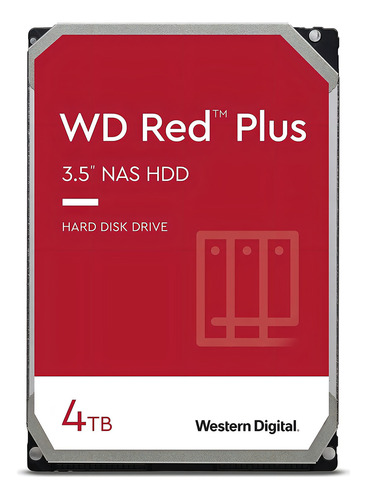 Hd Western Digital Wd Red Plus NAS SATA 6 Gb/s WD40efpx de 4 TB, color rojo