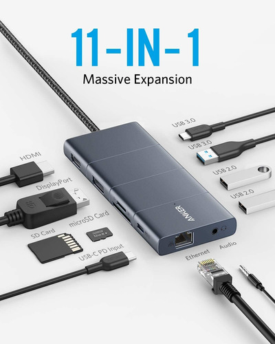 Adaptador De Hub Usb C Powerexpand 11 En 1 Anker