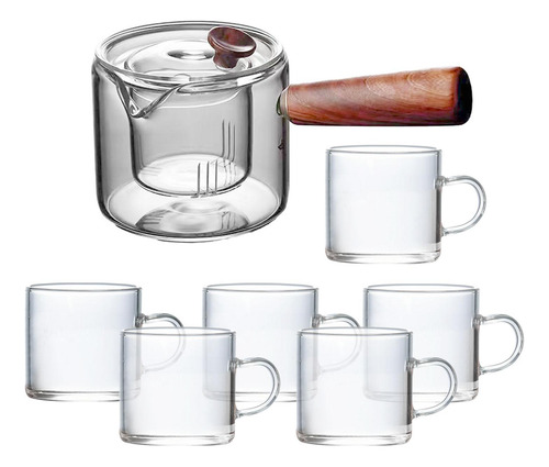 Tetera De Cristal De 450ml, Tetera Con Olla Con 6 Tazas