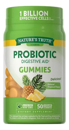 Gomitas De Probióticos - 50 Gomitas Veganas - Smartnutrition Sabor Piña
