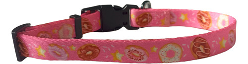 Collar Para Perro Rosa Con Estampado Donas Talle S