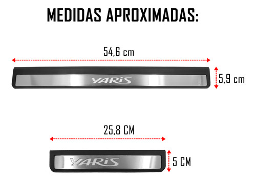 Jogo Soleira Com Led Toyota Yaris Hatch Sedan Aço Escovado