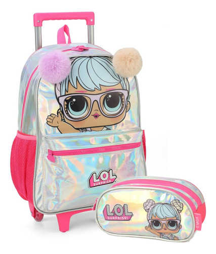 Kit Mochila Rodas Estojo Escolar Boneca Lol Luxcel Ic39692lo