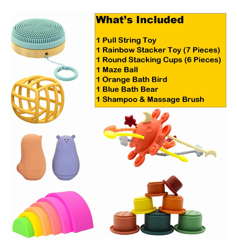 Popkids 7 En 1 Juguetes Para Bebés Montessori Toys Bath Bath