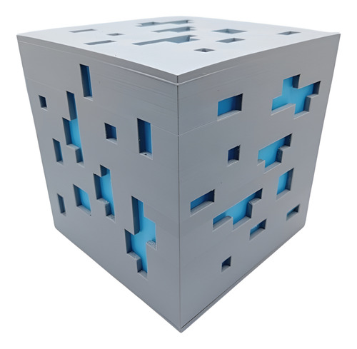 Lámpara Cubo Minecraft Bloque Piedra Diamante Oro Redstone