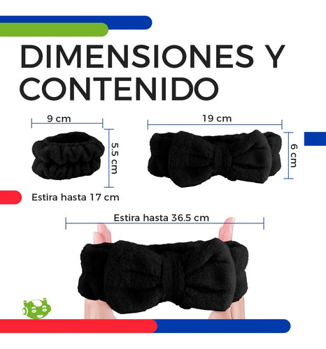 Kit Diadema Y Muñequeras Skincare Maquillaje Mascarilla Spa