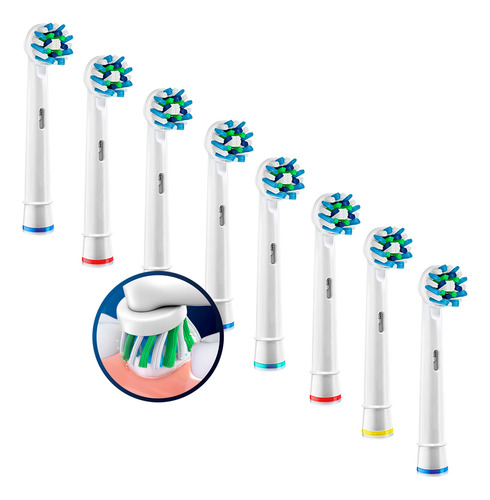 Compatible Con Todos Los Oral B 8cabezales Repuesto Cross Ac