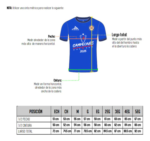Playera Pirma Cruz Azul Campeón 21466