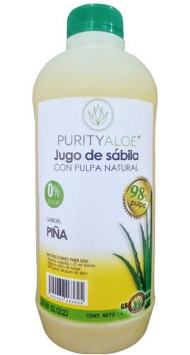 Purity Aloe Jugo De Sábila (aloe Vera), Litro Con Sabor Piña
