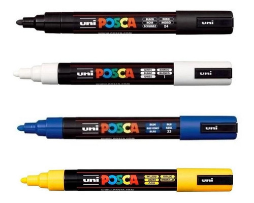 Bolígrafo Posca Uniball PC-5m gris