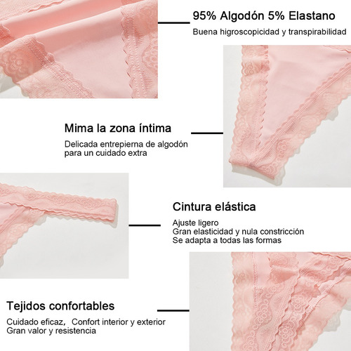Tangas Para Mujer, Ropa Interior Con Ribetes De Encaje De Al