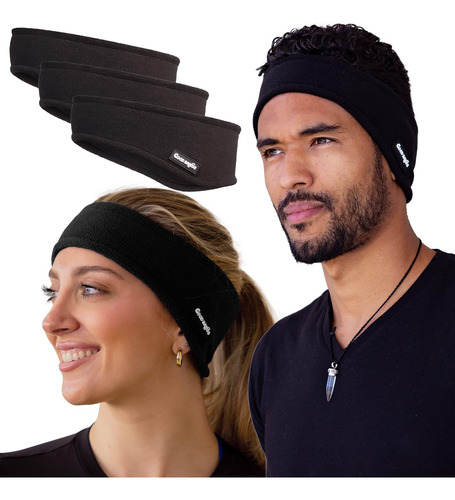 Orejeras Forro Polar Unisex Invierno Negro Para Esquí Ciclis Color Diseño De La Tela
