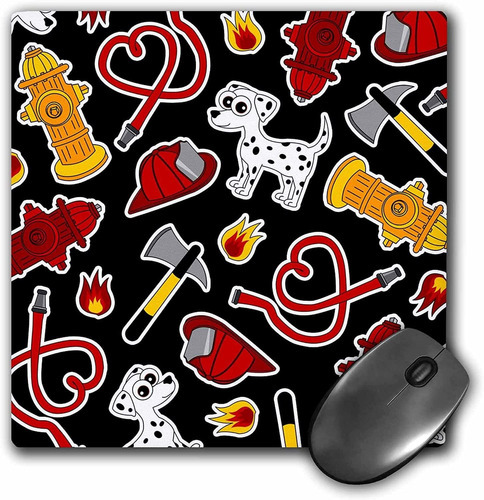 3drose Llc 8 x 8 x 0.25 inches Mouse Pad, Cute Fireman Bo