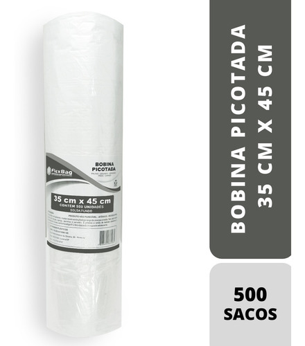 Bobina Saco Plastico Picotada 35x45 Rolo C/500 Sacos