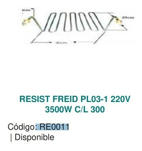 Resistencia Para Freidora Electrica Pl03-1 220v 3500w 