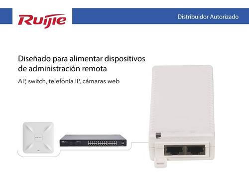 Imagen 4 de 5 de Inyector Poe Rg-e-120(ge) Ruijie 10/100/1000base-t