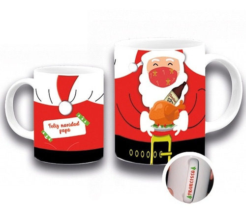 Taza Personalizada Santa Claus Navidad Diciembre Caguama