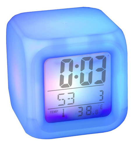 Reloj Despertador  Cambia Color Con Termometro