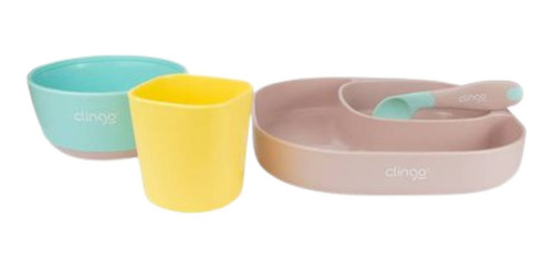 Imagem 3 de 7 de Kit Alimentação Prato Bebê C/ Divisória Bowl Colher Copo