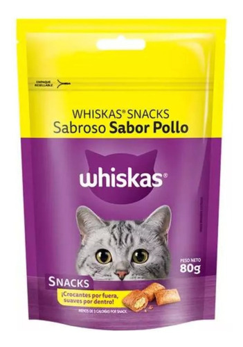 Whiskas Gato Snack Sabor Pollo X 6 Unidades X 80 Gr