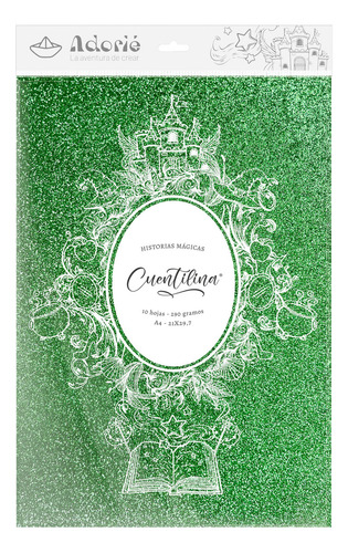Cuentilina By Adorie- Brillos Clásicos X 10 Hojas Color Verde Poción De Bruja