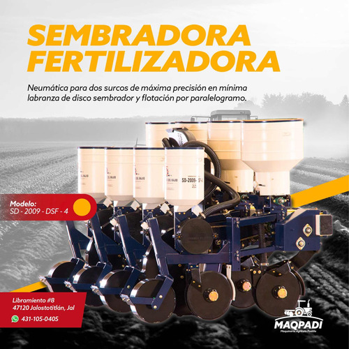 Sembradora 4 Surcos Sembradoras Del Bajio Modelo Sd-2009-dsf