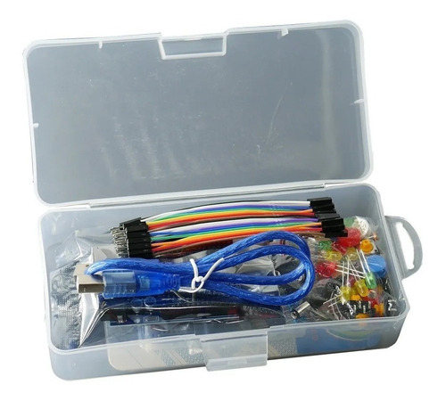 Imagen 1 de 3 de Kit Arduino Basico Robotica Con Sensores Protoboard Placa