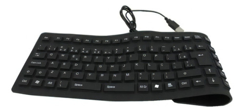 Teclado Flexível Silicone Usb Dobrável - Notebook Pc Tablet