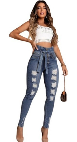 Calça  Feminina Jeans Cós Alto Absolut 0007048