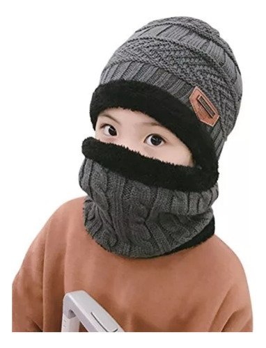 Gorro Bufanda Lana Invierno Niña Niño 6-12 Años