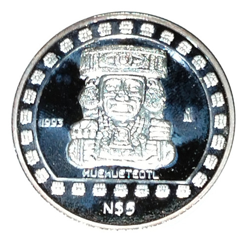  Plata Espejo Serie Precolombiana 1993 31.1 G Huehueteotl