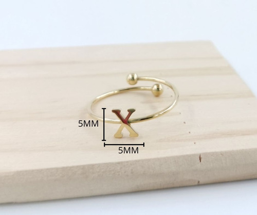 2 Uds De Anillos Con Inicial Acero Inoxidable Vie Or X Ajustable