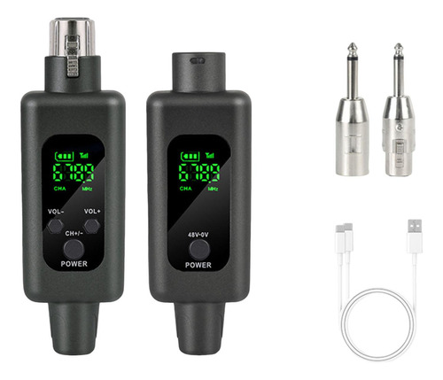 Inaldo Del Receptor Del Transmisor Xlr Kit De 1 Por 1 Negro