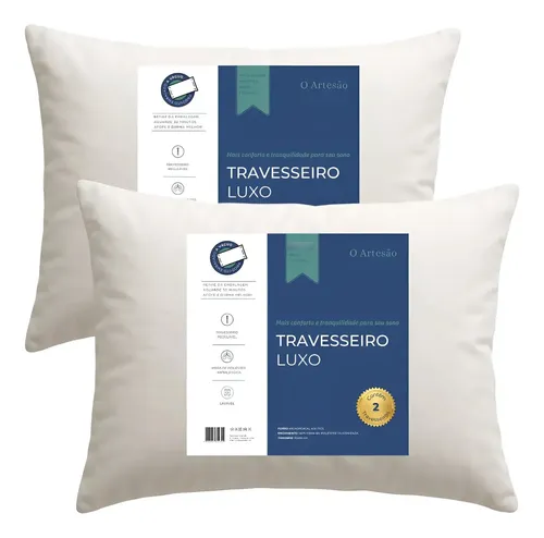Kit 2 Travesseiro Antialergico Regulavel Lavavel Fibra 50x70