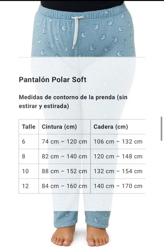 Pantalon Polar Pijama Mujer Talle Grande 6 Al 14 Plush