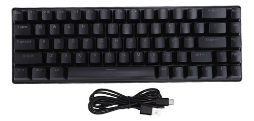 Teclado Mecânico Para Jogos, 68 Teclas, Com Fio, Luz De Fund