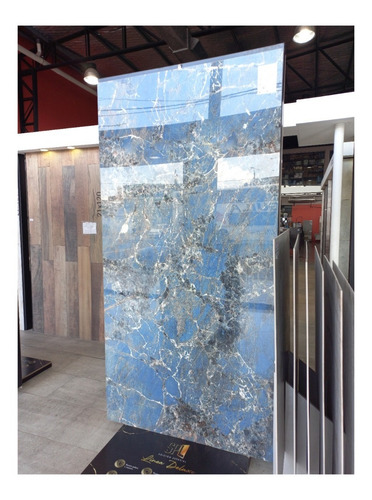 Imagen 4 de 7 de Porcelanato Pulido Laminas San Pietro Azul Coral 120x240 1ra