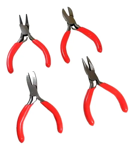 Set De 4 Mini Pinzas Alicate Con Lupa Para Electrónica