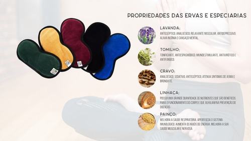 Tapa Olho Com Ervas Aromaticas Terapeuticas Preto