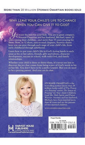 The Power Of A Praying Parent - Stormie Omartian, De Stormie Omartian. Editorial Harvest House Publishers En Inglés