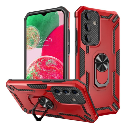 Funda Case De Huawei Y7 2019 Holder Parante Con Anillo Rojo