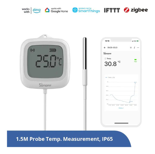 Sonoff Snzb-02ld Sensor Temperatura Zigbee C/display Ip65