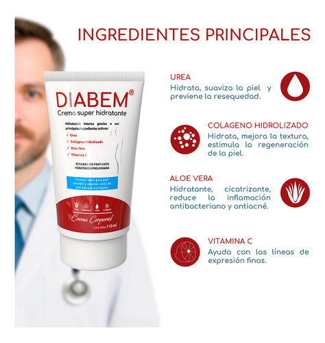 Crema Super Hidratante | Diabem | Para Piel Extra Seca 110ml Bergamota