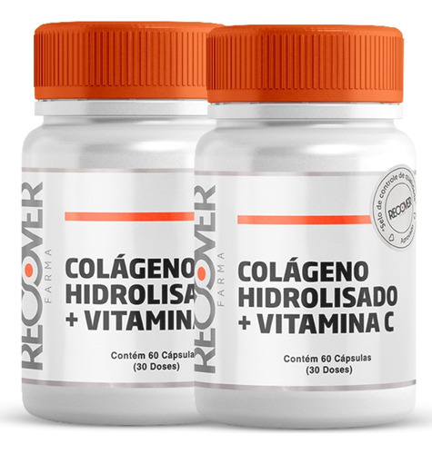 2x Colágeno Hidrolisado 500mg Com Vitamina C 300mg -120 Cáps Sabor Without Flavor