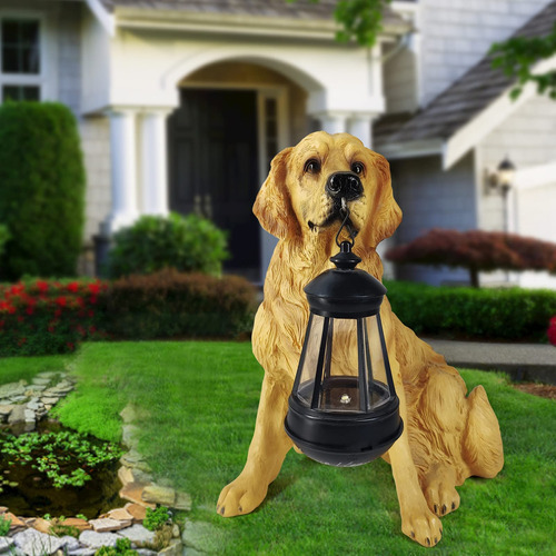 Notakia Estatua De Golden Retriever Para Exteriores Con Led